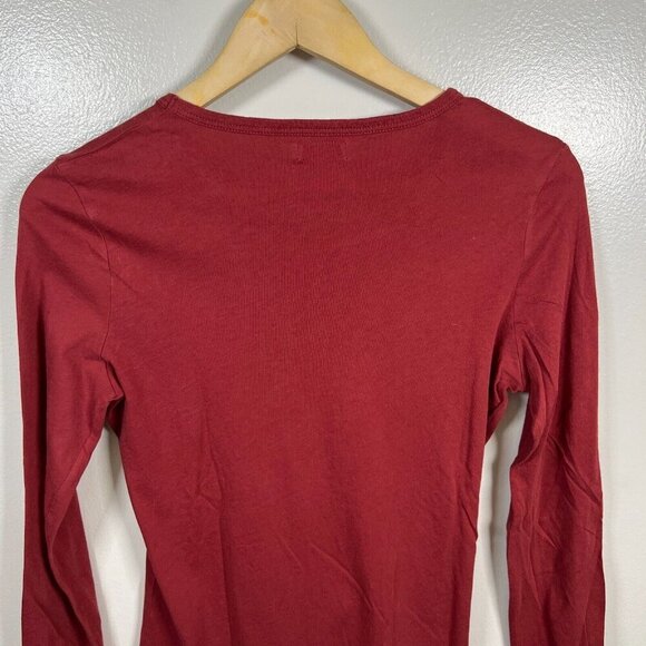 Organic John Patrick Long Sleeve T-shirt Size Medium Red Minimal Basic Layer - Picture 7 of 9